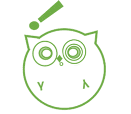 Green eyes owl sticker #12439181