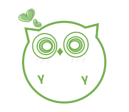Green eyes owl sticker #12439182