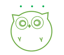 Green eyes owl sticker #12439183