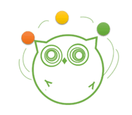 Green eyes owl sticker #12439192
