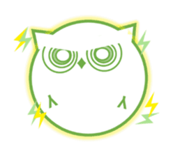 Green eyes owl sticker #12439194