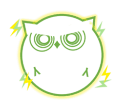 Green eyes owl sticker #12439194