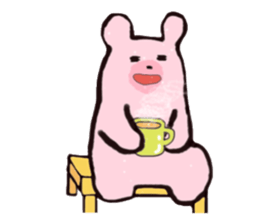 Pink bear's humor Sticker sticker #12439777