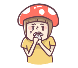 Mushroom girl with her dog sticker #12442470