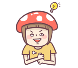 Mushroom girl with her dog sticker #12442473