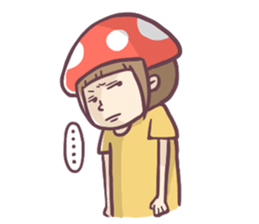 Mushroom girl with her dog sticker #12442474