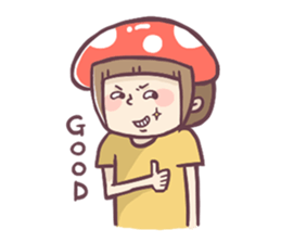 Mushroom girl with her dog sticker #12442475