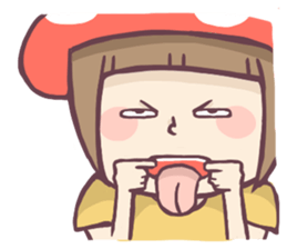 Mushroom girl with her dog sticker #12442479