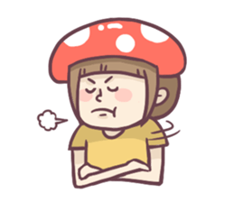 Mushroom girl with her dog sticker #12442481