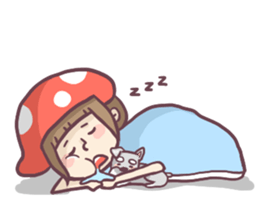 Mushroom girl with her dog sticker #12442482