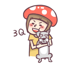 Mushroom girl with her dog sticker #12442485