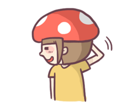 Mushroom girl with her dog sticker #12442488