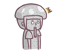 Mushroom girl with her dog sticker #12442489