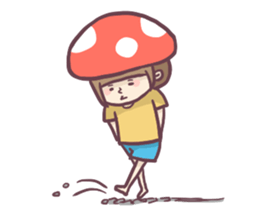 Mushroom girl with her dog sticker #12442490