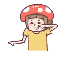 Mushroom girl with her dog sticker #12442491