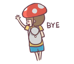 Mushroom girl with her dog sticker #12442492