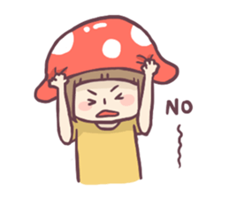 Mushroom girl with her dog sticker #12442494