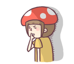 Mushroom girl with her dog sticker #12442495