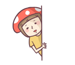 Mushroom girl with her dog sticker #12442502