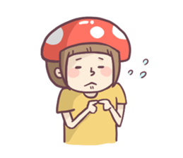 Mushroom girl with her dog sticker #12442504