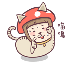 Mushroom girl with her dog sticker #12442508
