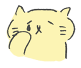 Yellow color scribble cat sticker #12443686