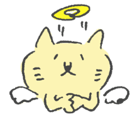Yellow color scribble cat sticker #12443707