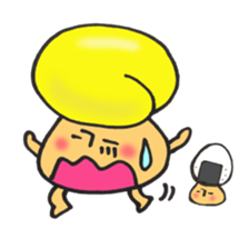 I'll play with Mr. rice-ball mushroom. sticker #12448303