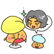 I'll play with Mr. rice-ball mushroom. sticker #12448317