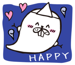 Cute baby ghost:Go out eating!! sticker #12449367