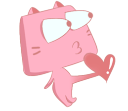 Mischievous Pinky Cat sticker #12450217
