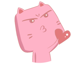 Mischievous Pinky Cat sticker #12450225