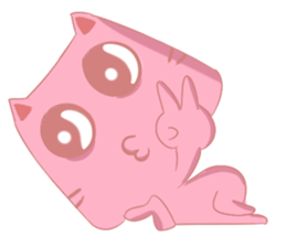 Mischievous Pinky Cat sticker #12450237