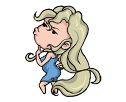 Elegant girl- Q version of everyday life sticker #12456342