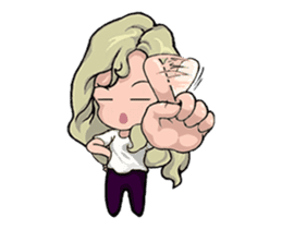 Elegant girl- Q version of everyday life sticker #12456344