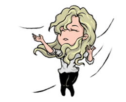 Elegant girl- Q version of everyday life sticker #12456347