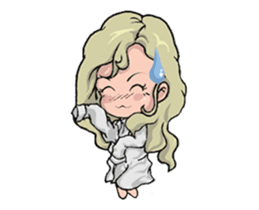 Elegant girl- Q version of everyday life sticker #12456352