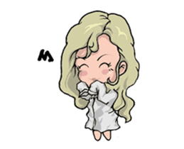 Elegant girl- Q version of everyday life sticker #12456353