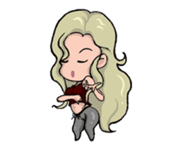 Elegant girl- Q version of everyday life sticker #12456354