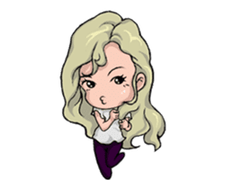 Elegant girl- Q version of everyday life sticker #12456356