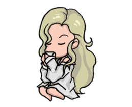 Elegant girl- Q version of everyday life sticker #12456358