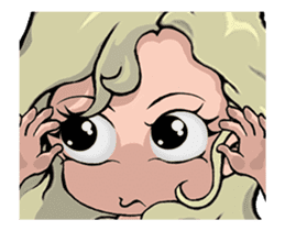 Elegant girl- Q version of everyday life sticker #12456359