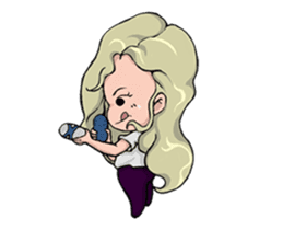 Elegant girl- Q version of everyday life sticker #12456360