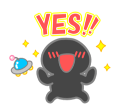 UFO and Flying humanoid sticker #12457530