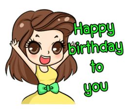 Nun : Greeting Happy Birthday to You. sticker #12458616