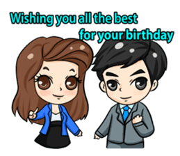 Nun : Greeting Happy Birthday to You. sticker #12458617