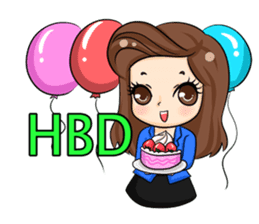 Nun : Greeting Happy Birthday to You. sticker #12458622