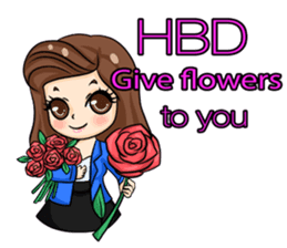 Nun : Greeting Happy Birthday to You. sticker #12458626