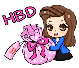 Nun : Greeting Happy Birthday to You. sticker #12458630