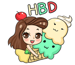 Nun : Greeting Happy Birthday to You. sticker #12458644